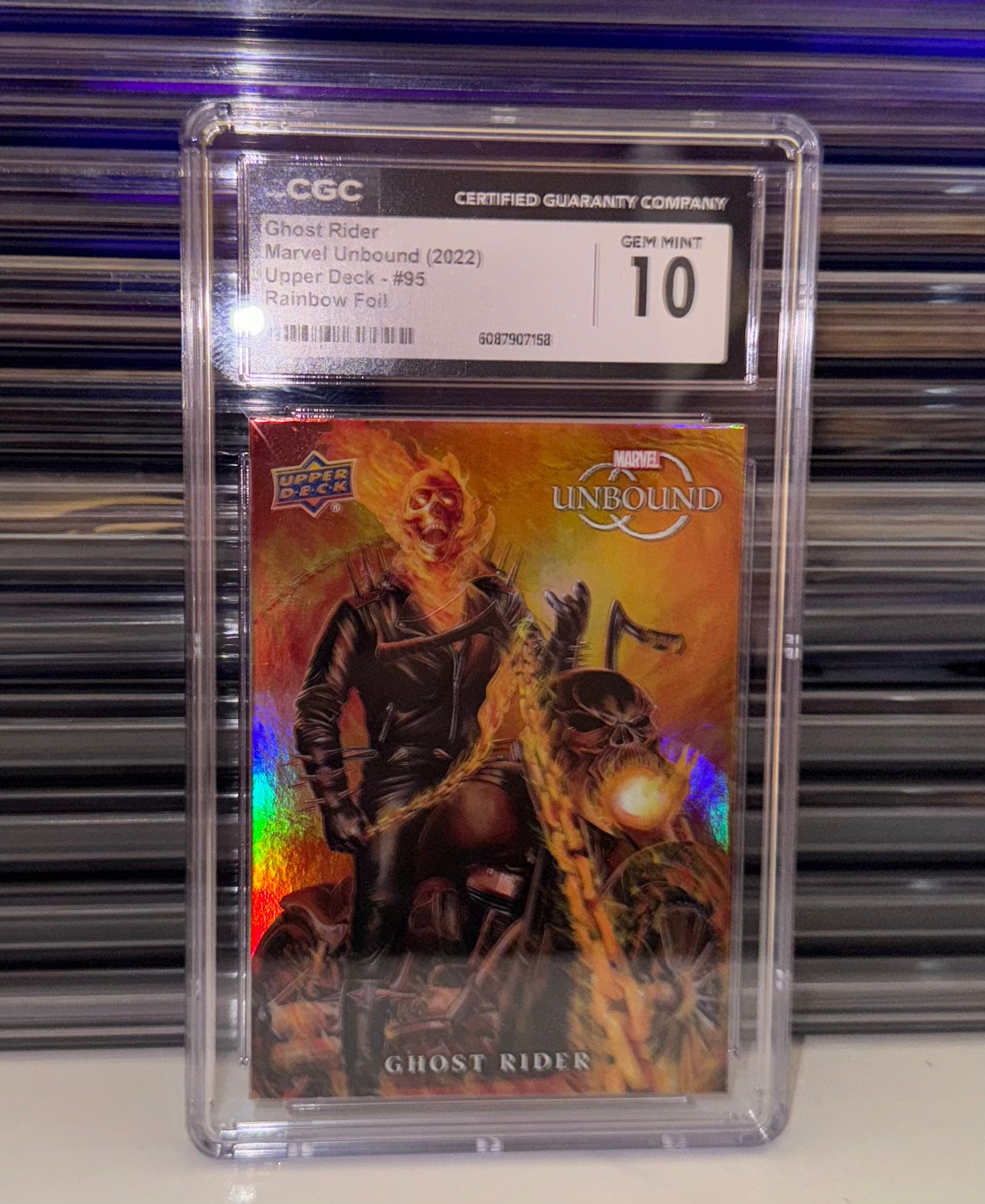 2022 MARVEL UNBOUND GHOST RIDER #95 Rainbow Foil CGC 10